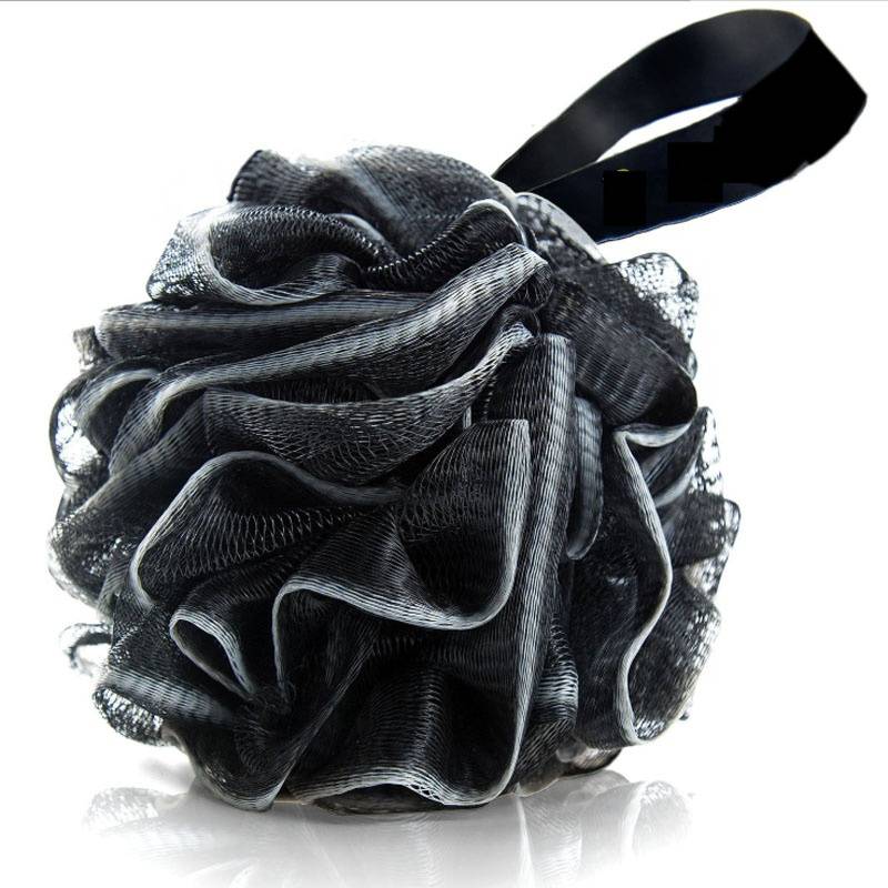 Natural Bamboo Charcoal Mesh Bath Sponge Shower Loofahs Puff Ball For Body